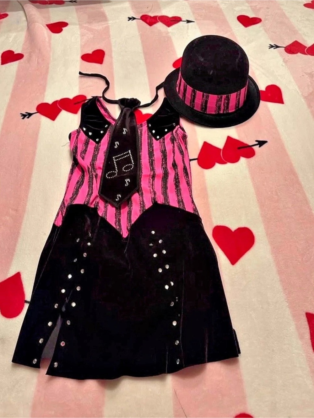 Pink & Black Striped Theater Costume